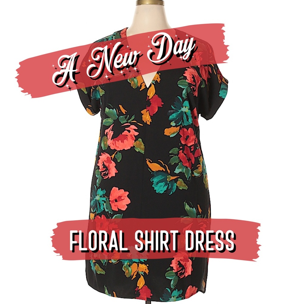 A New Day floral shirt dress